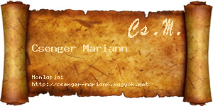 Csenger Mariann névjegykártya