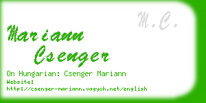 mariann csenger business card